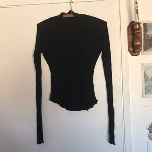 Free People Black Turtle neck Long Sleeve
